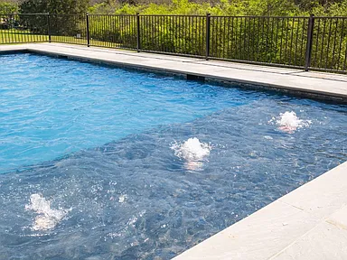 Custom pool — evening lighting